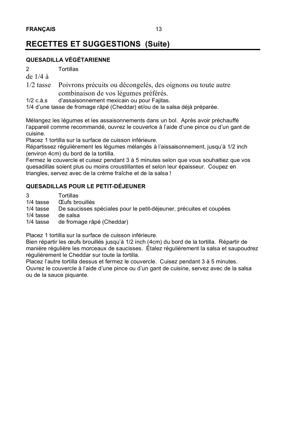 Recettes et suggestions (suite) | Nostalgia Electrics EQM-SERIES User Manual | Page 15 / 23