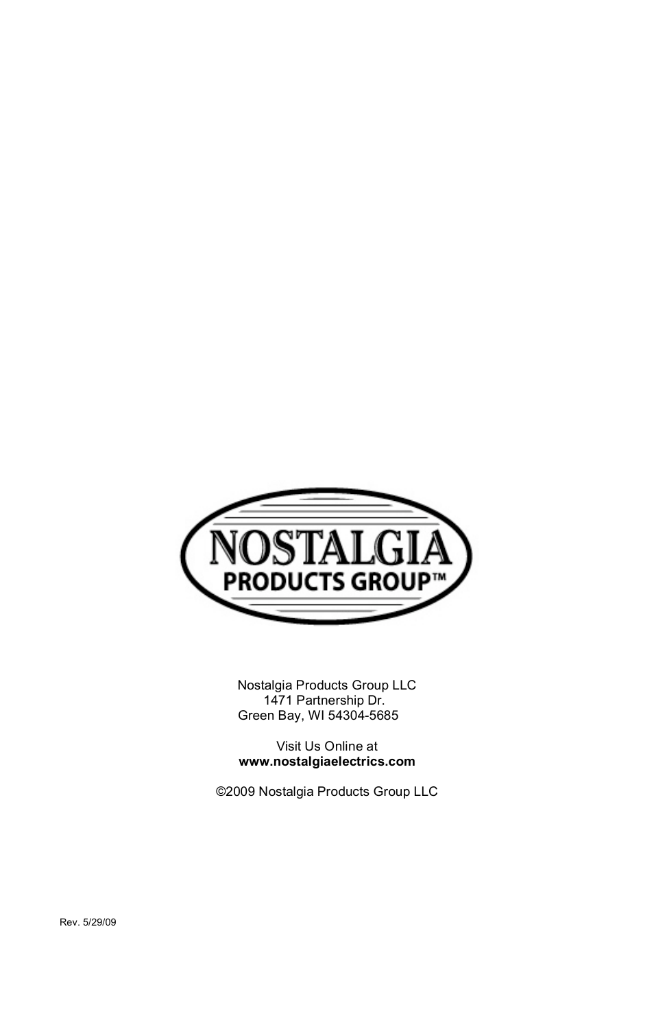Nostalgia Electrics EQM-SERIES User Manual | Page 23 / 23