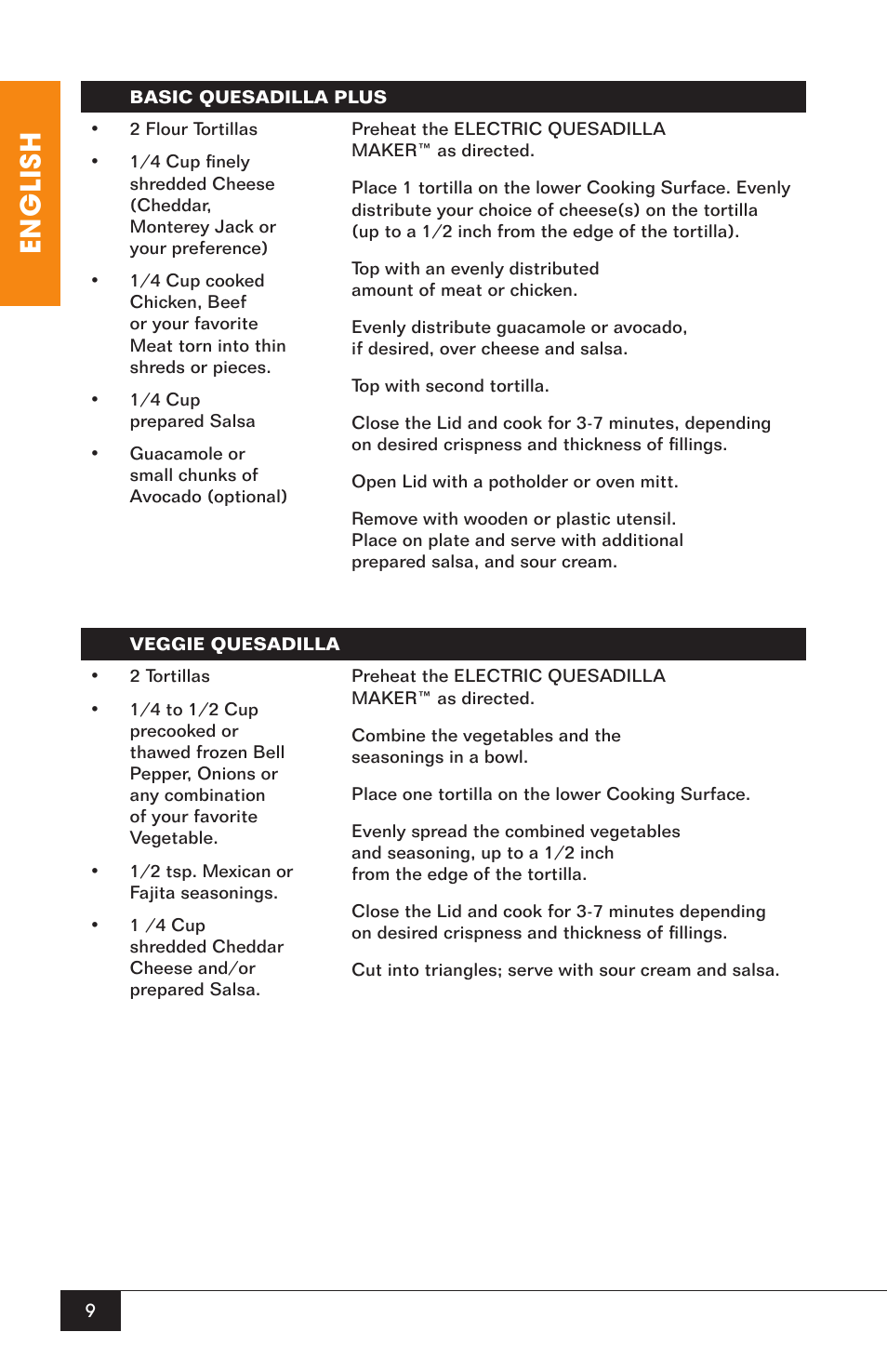 English | Nostalgia Electrics EQM-200 User Manual | Page 11 / 14