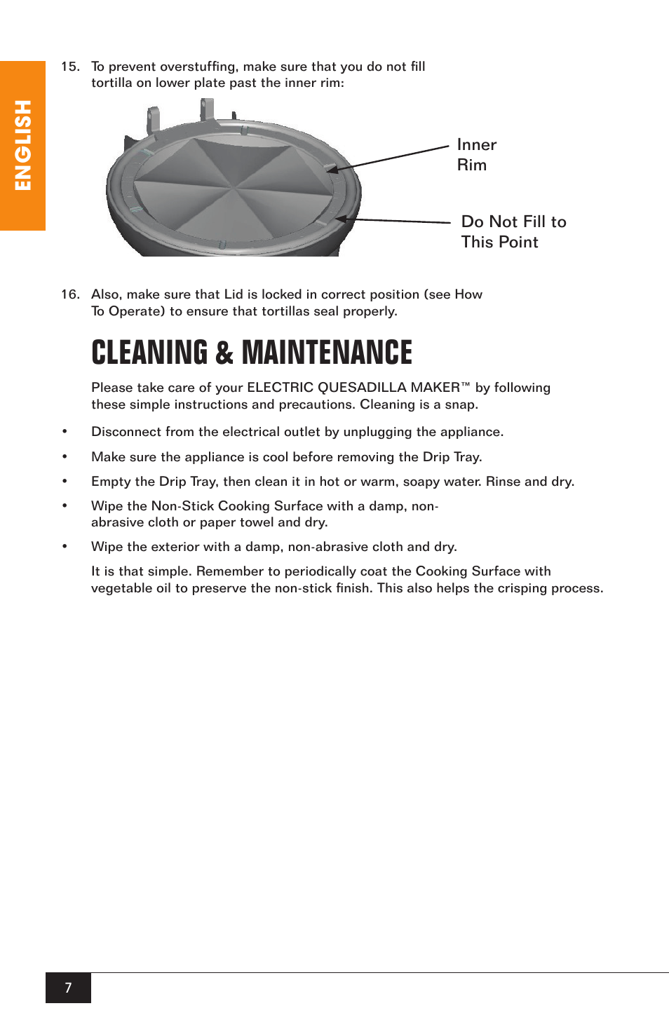 Cleaning & maintenance, English | Nostalgia Electrics EQM-200 User Manual | Page 9 / 14