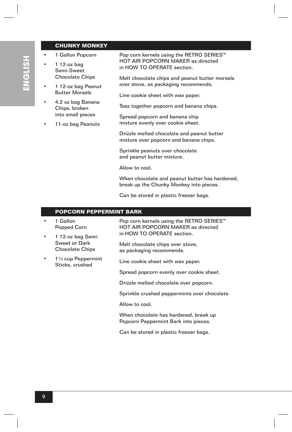 English | Nostalgia Electrics RETRO POPCORN MAKER RHP User Manual | Page 11 / 32