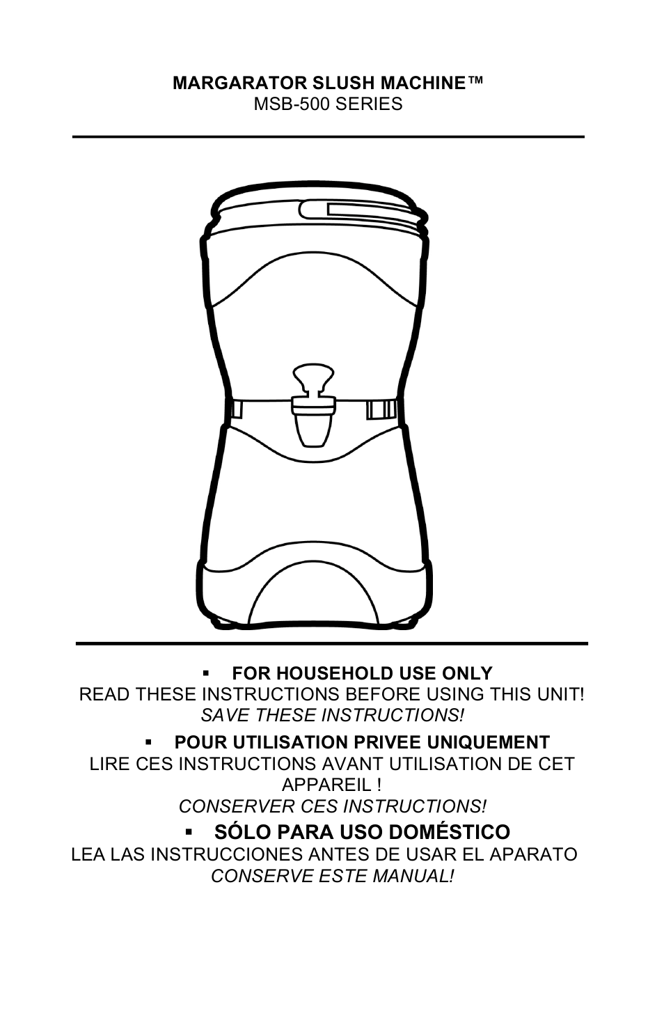 Nostalgia Electrics Margarator MSB-570 User Manual | 22 pages