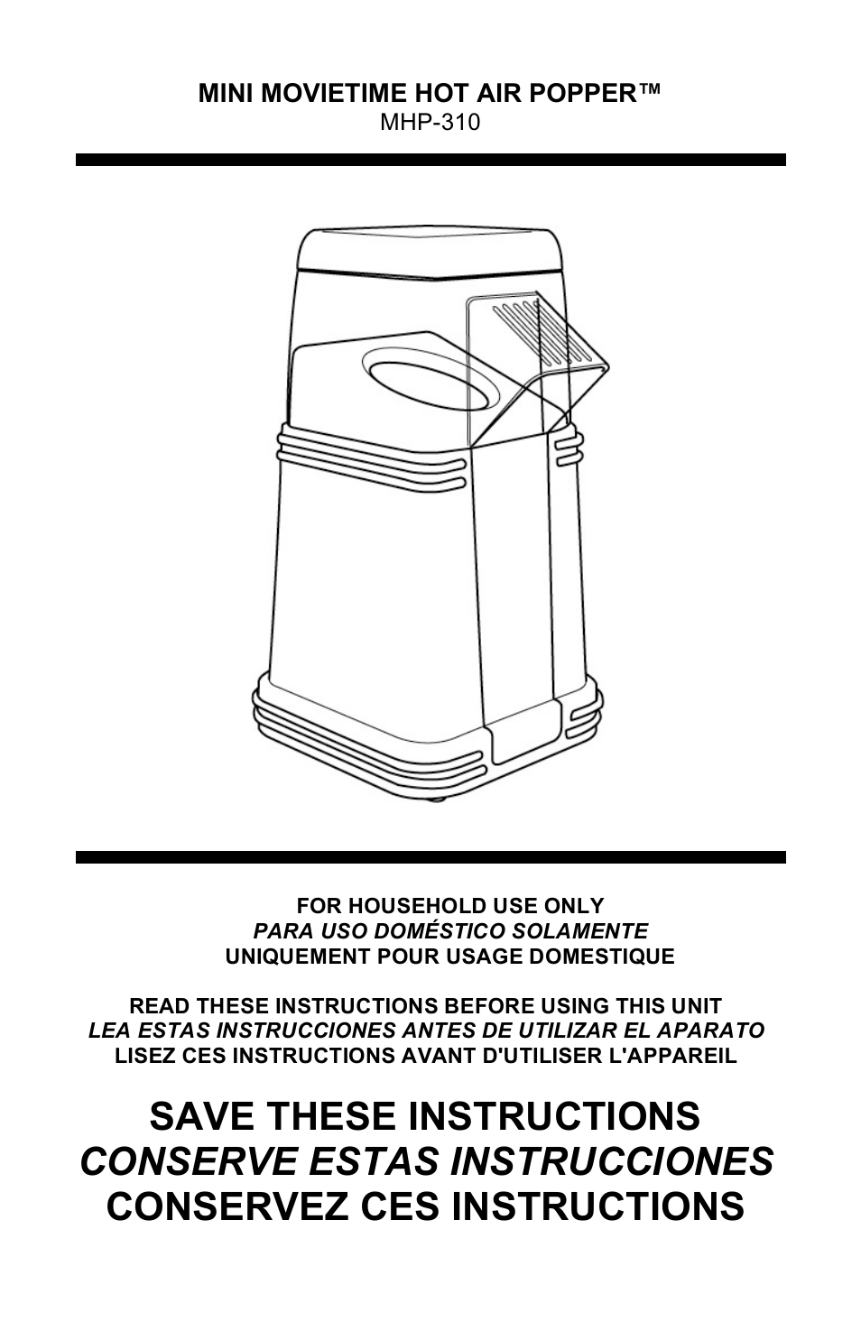 Nostalgia Electrics Movietime MHP-310 User Manual | 19 pages