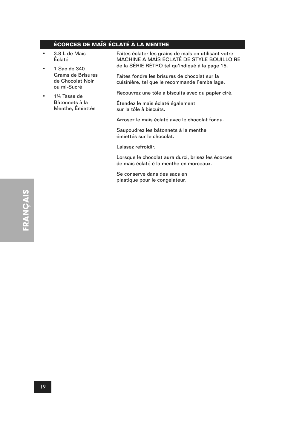 Français | Nostalgia Electrics RETRO SERIES RKP630 User Manual | Page 21 / 32