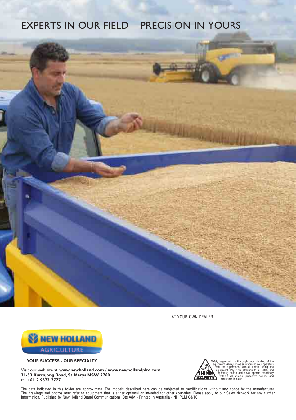 Experts in our field – precision in yours | New Holland FM-750 User Manual | Page 11 / 11