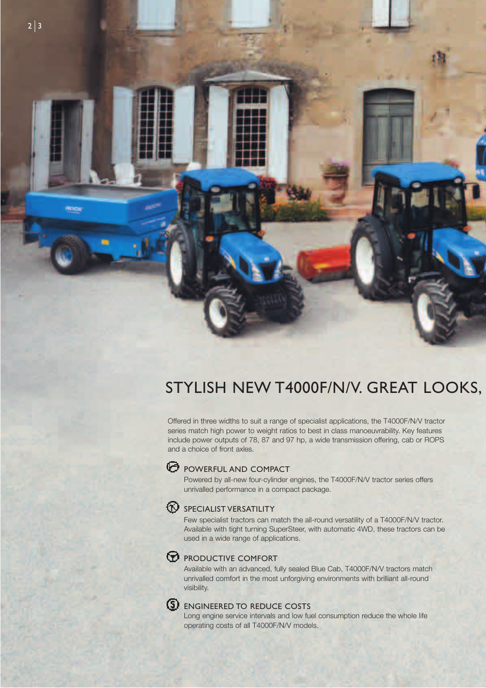 Stylish new t4000f/n/v. great looks | New Holland T4O3O User Manual | Page 2 / 16