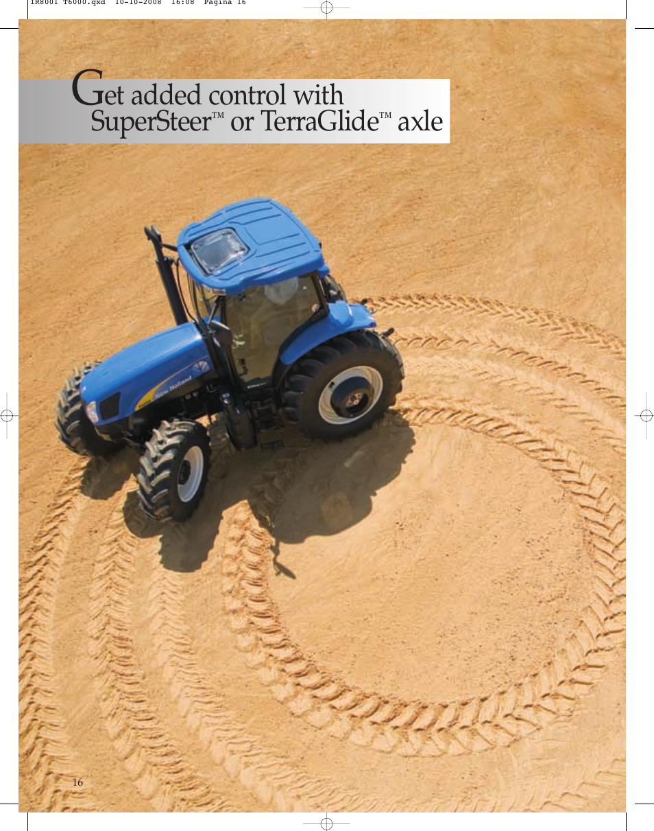 Et added control with supersteer, Or terraglide, Axle | New Holland T6060 User Manual | Page 16 / 22