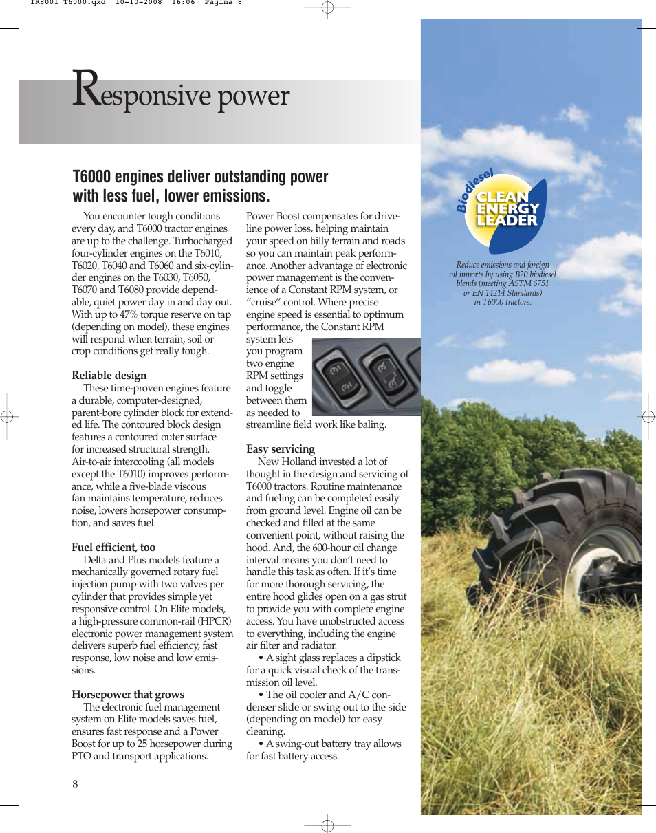 Esponsive power | New Holland T6060 User Manual | Page 8 / 22