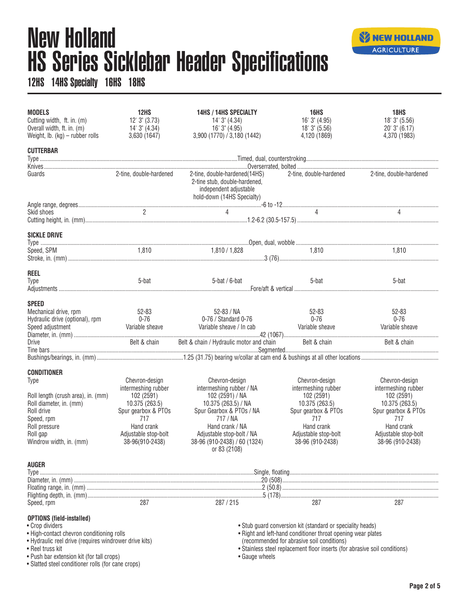 New Holland H8000 Series User Manual | Page 2 / 5