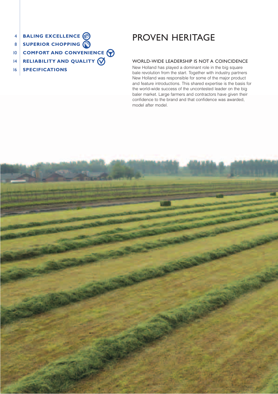 Proven heritage | New Holland BB9OOO User Manual | Page 2 / 16