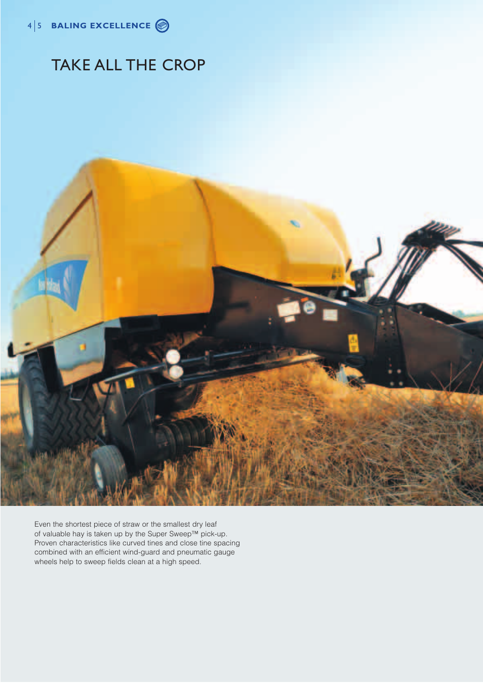 Take all the crop | New Holland BB9OOO User Manual | Page 4 / 16