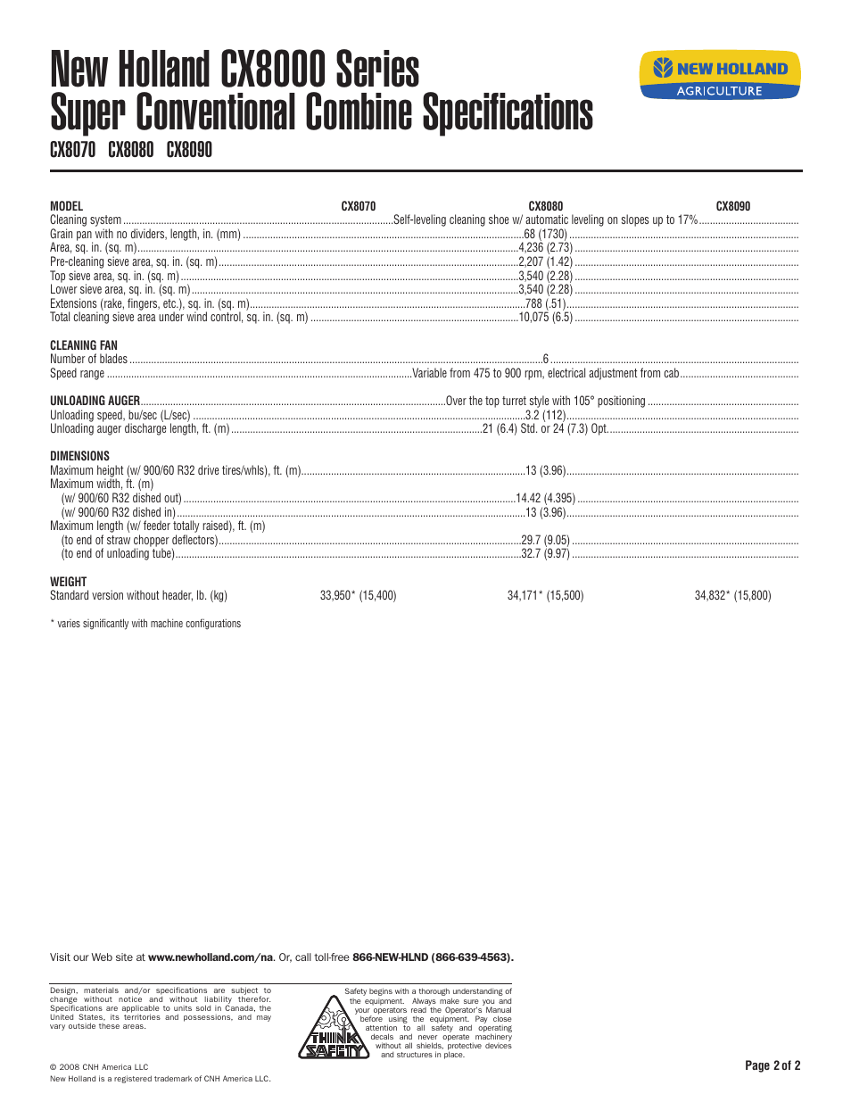 New Holland CX8090 User Manual | Page 2 / 2