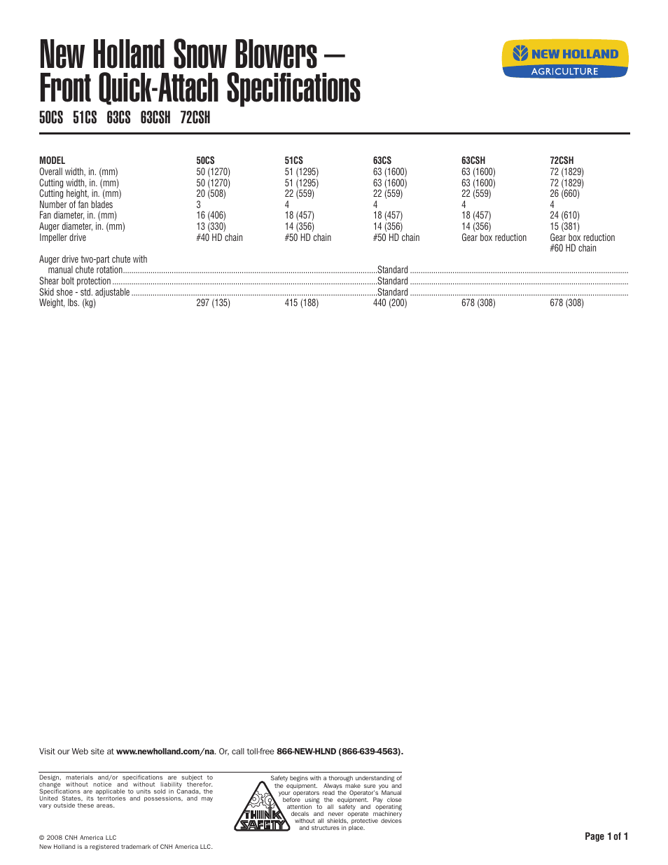 New Holland 63CS User Manual | 1 page