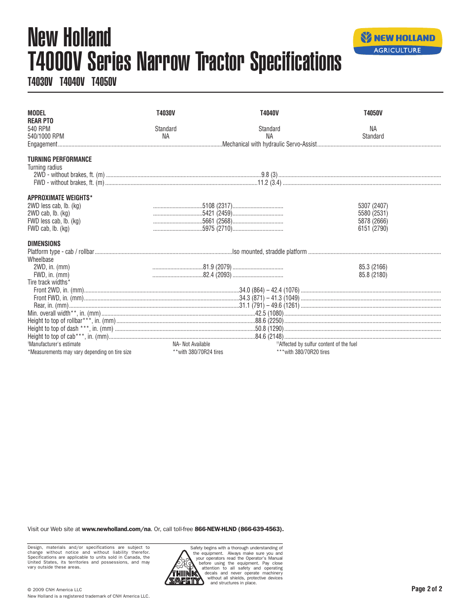 New Holland T4030V User Manual | Page 2 / 2