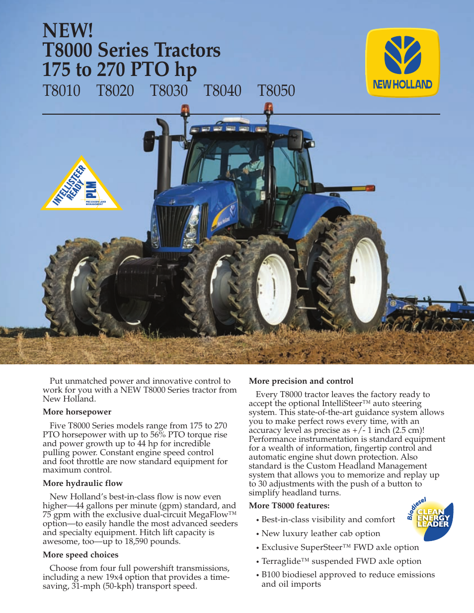 New Holland T8030 User Manual | 2 pages