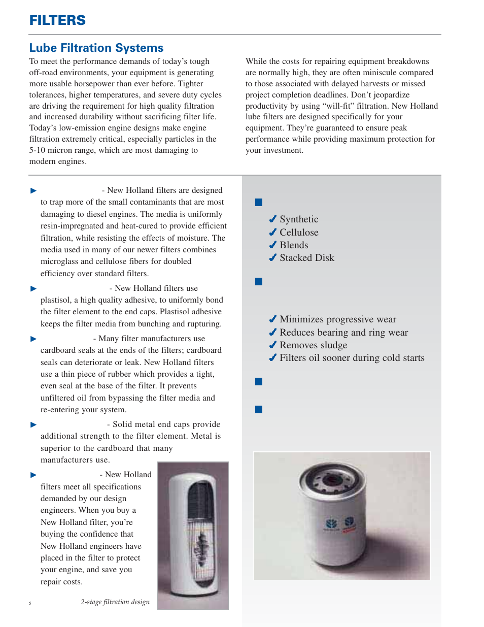 Filters, Lube filtration systems | New Holland TG Series User Manual | Page 8 / 36