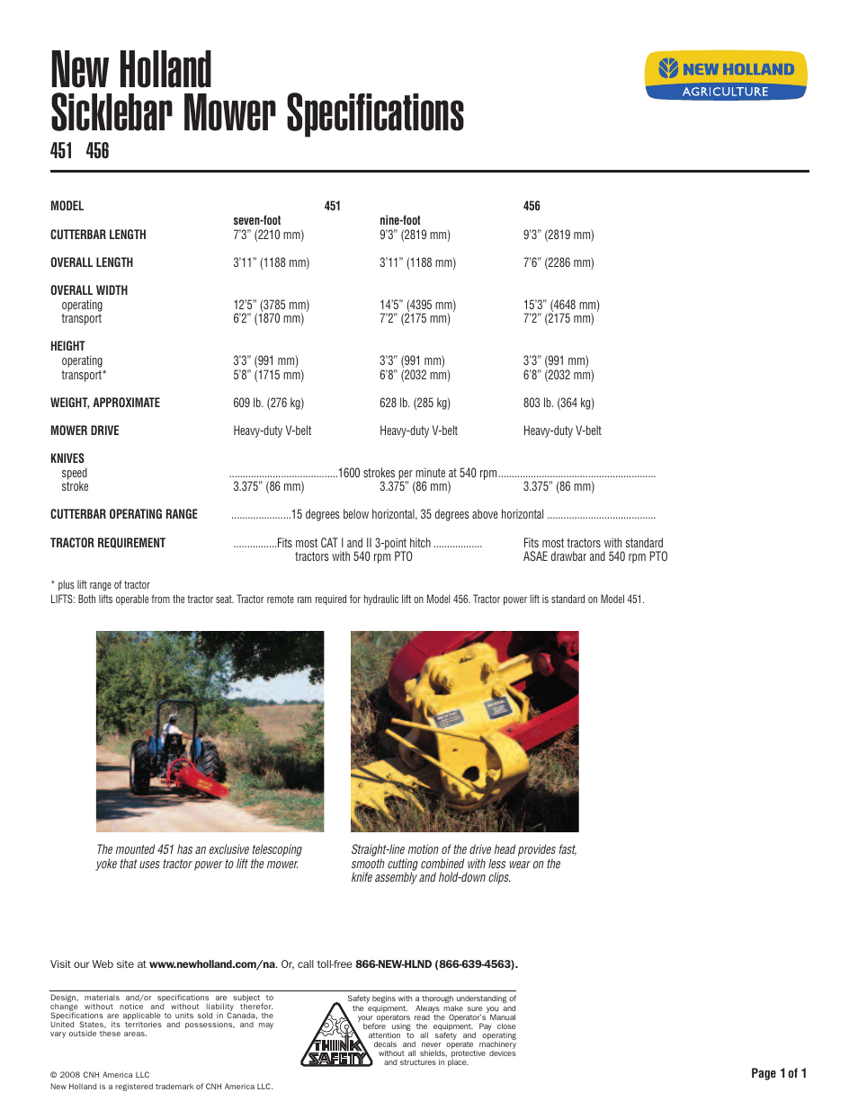 New Holland 451 User Manual | 1 page