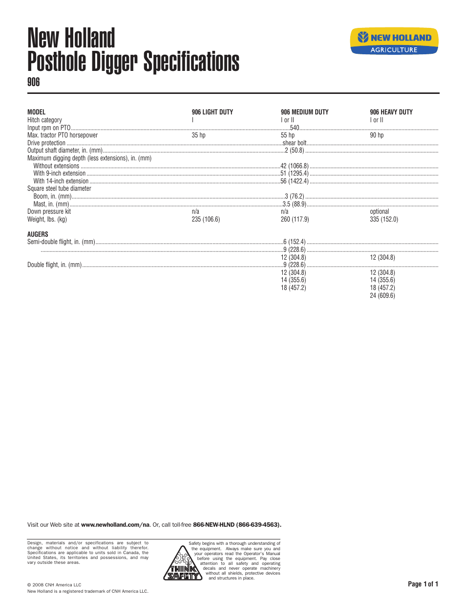 New Holland 906 User Manual | 1 page