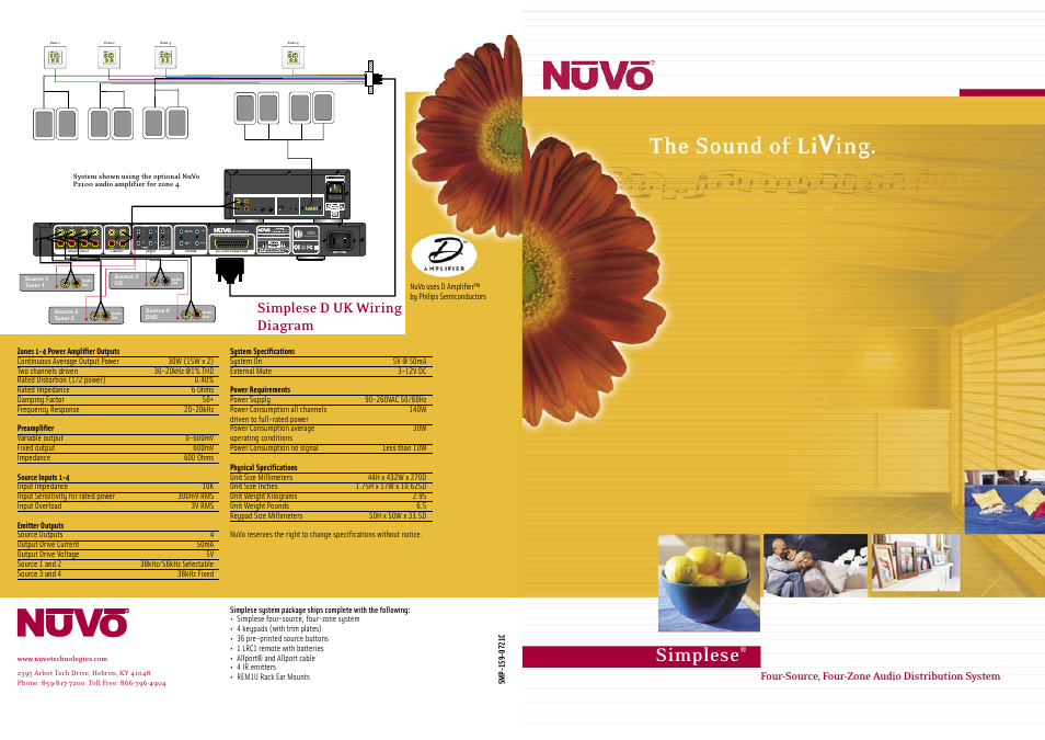 Nuvo Simplese Power Amplifier User Manual | 2 pages