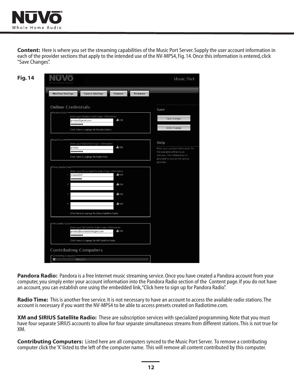 Online credentials | Nuvo NV-MPS4 User Manual | Page 16 / 24