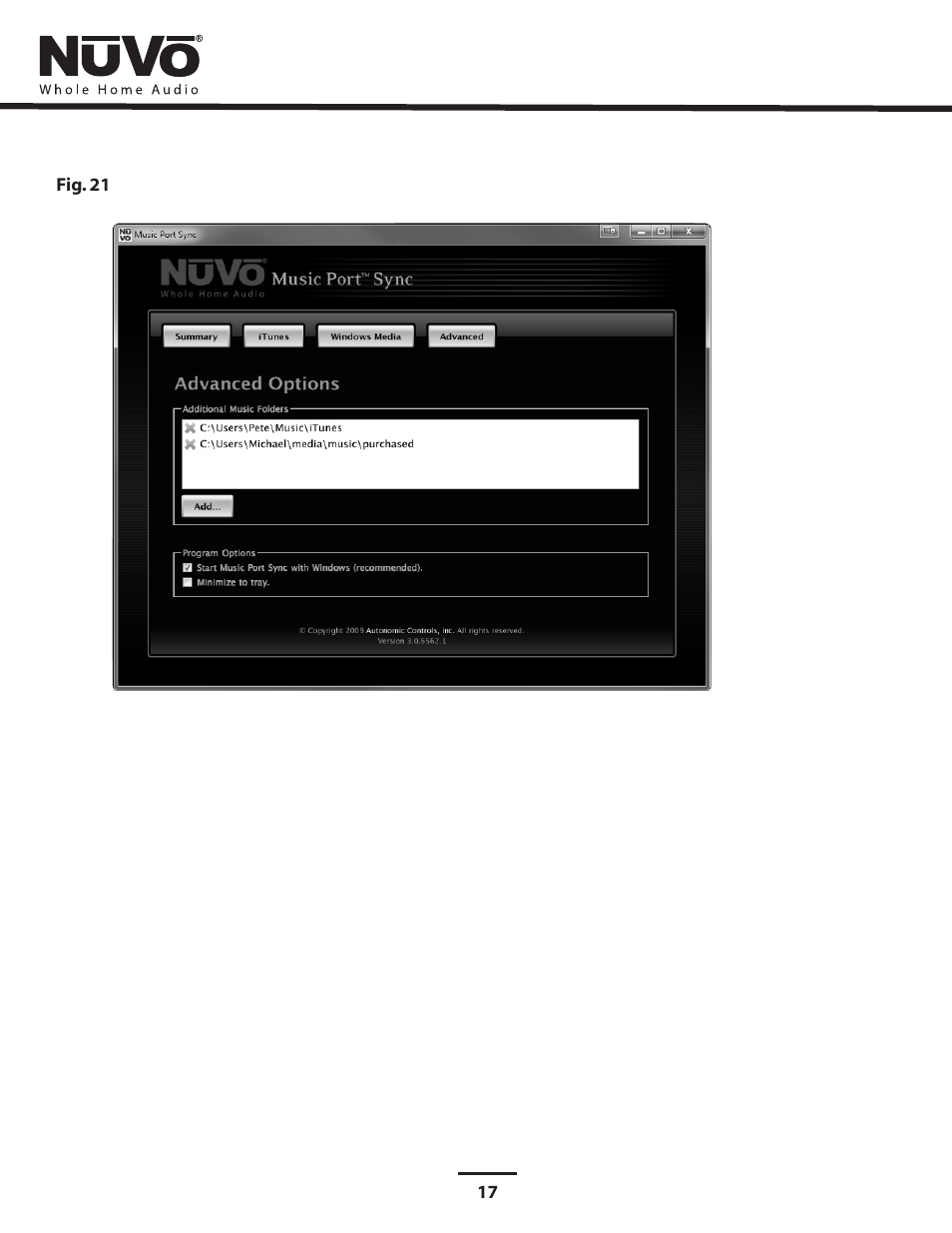 Advanced tab | Nuvo NV-MPS4 User Manual | Page 21 / 24