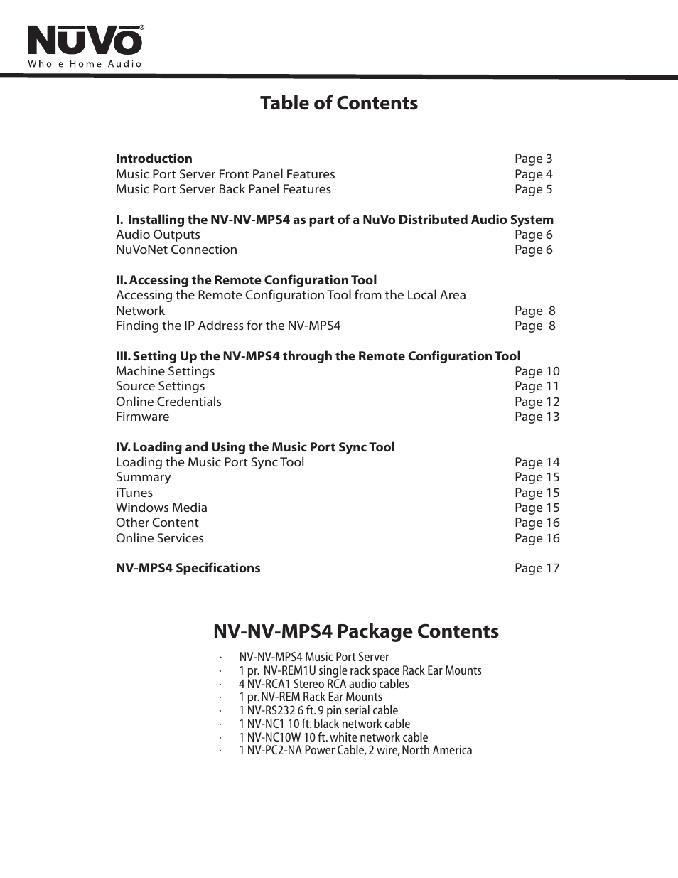 Nuvo NV-MPS4 User Manual | Page 6 / 24
