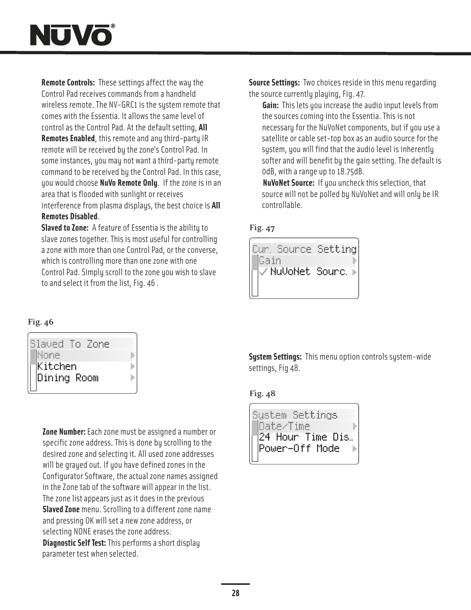 Zone settings | Nuvo Essentia Six-Source User Manual | Page 31 / 44