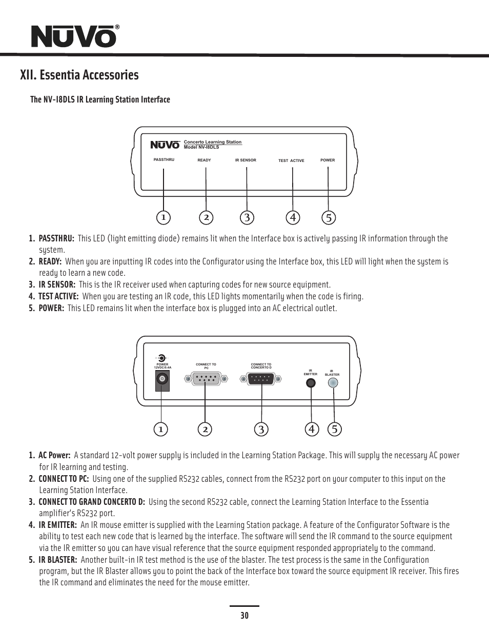 Learning station interface, Xii. essentia accessories | Nuvo Essentia Six-Source User Manual | Page 33 / 44