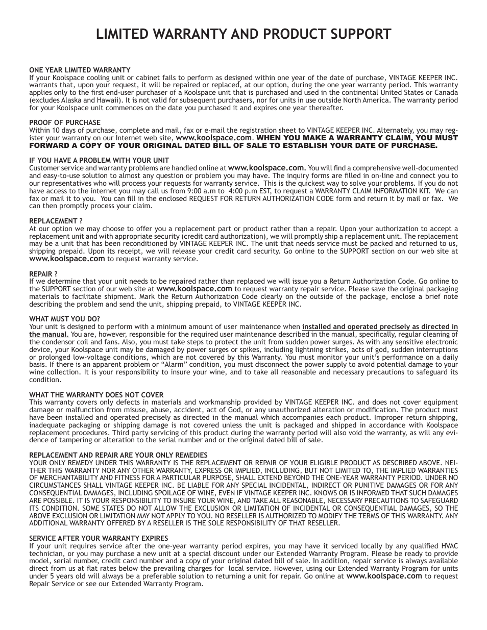 Limited warranty and product support | Nuvo 220 User Manual | Page 15 / 16