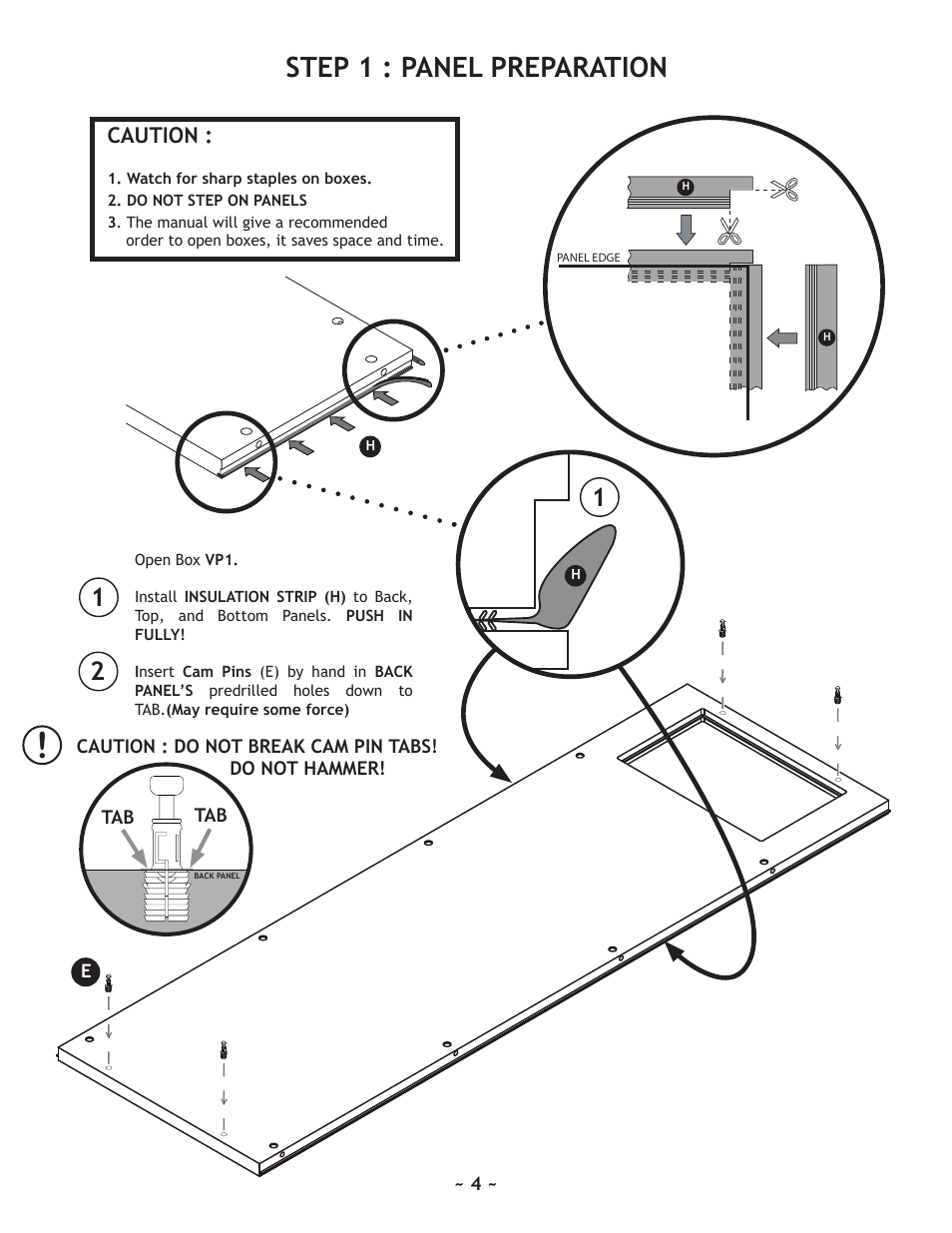Step 1 : panel preparation, Caution | Nuvo 220 User Manual | Page 4 / 16