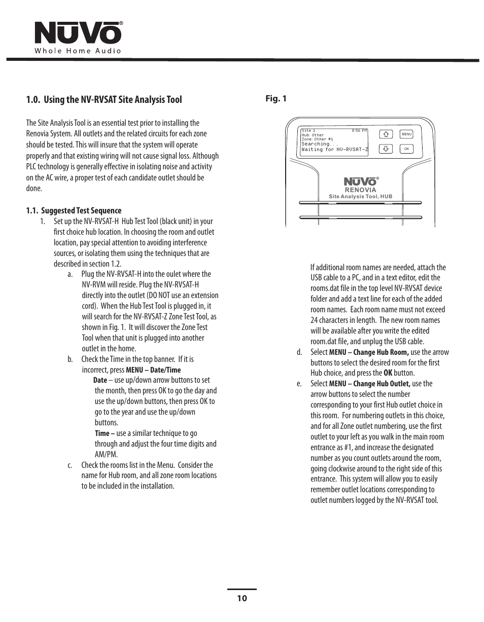 Using the nv-rvsat site analysis tool | Nuvo Stereo System User Manual | Page 18 / 64