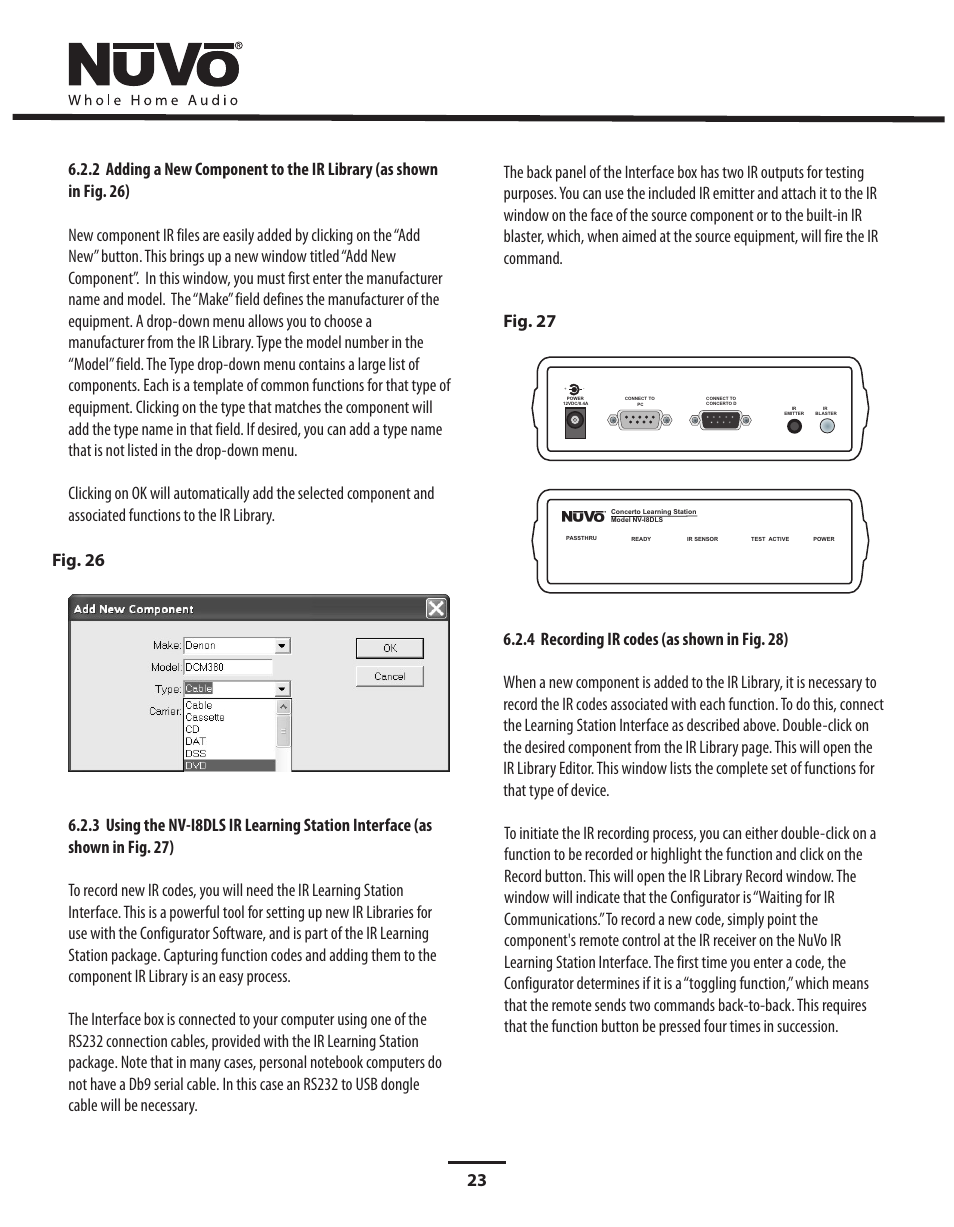 23 fig. 27 | Nuvo Stereo System User Manual | Page 31 / 64