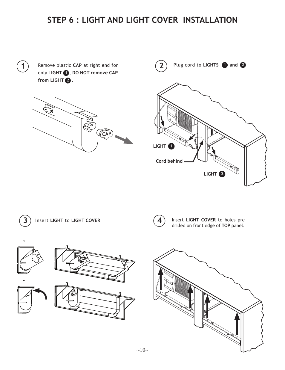 Step 6 : light and light cover installation | Nuvo 500 User Manual | Page 10 / 16