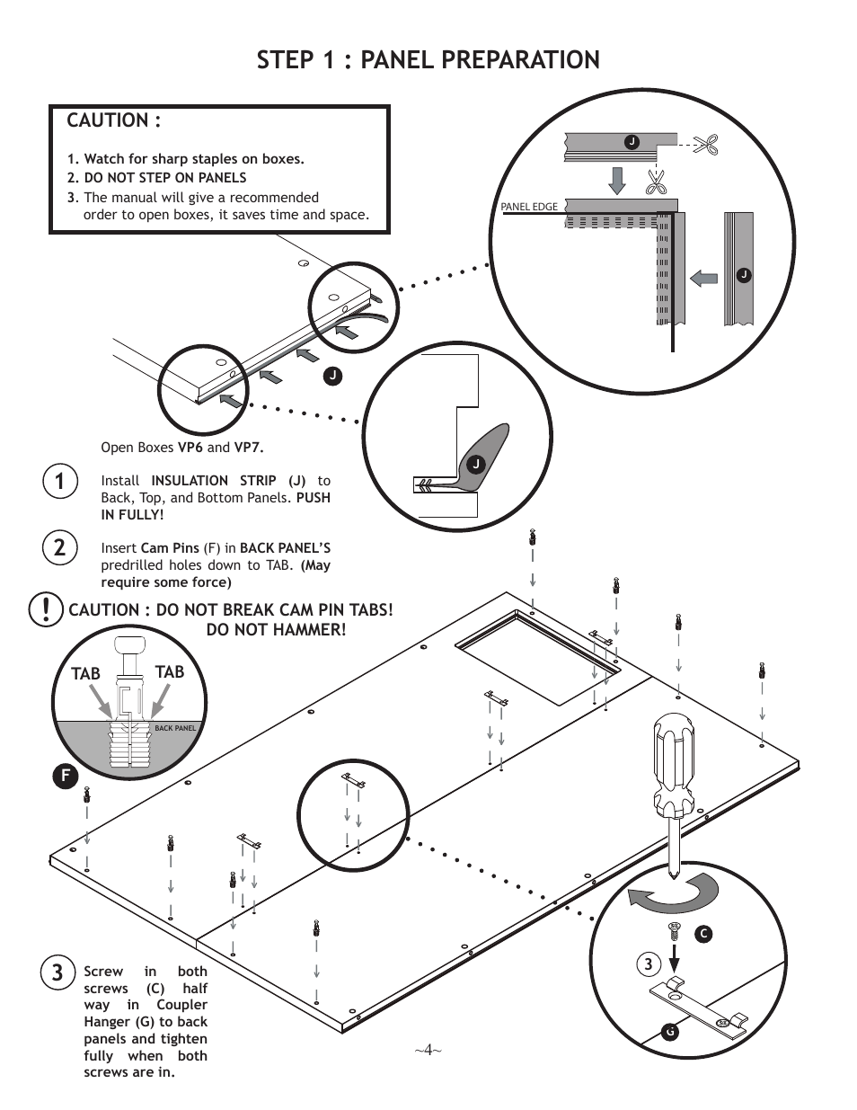 Step 1 : panel preparation, Caution | Nuvo 500 User Manual | Page 4 / 16