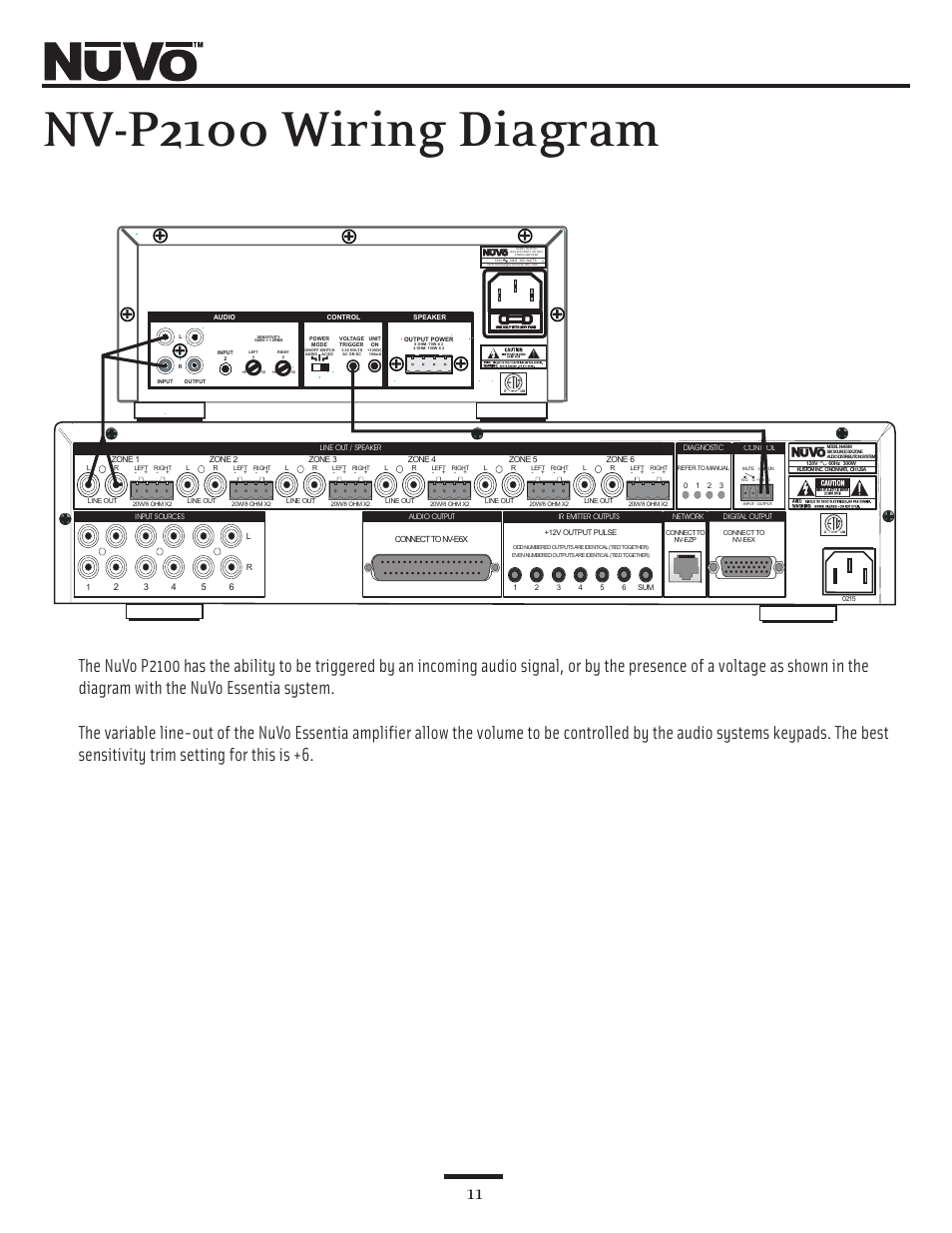 Nv-p2100 wiring diagram | Nuvo NV-P2100 User Manual | Page 11 / 12