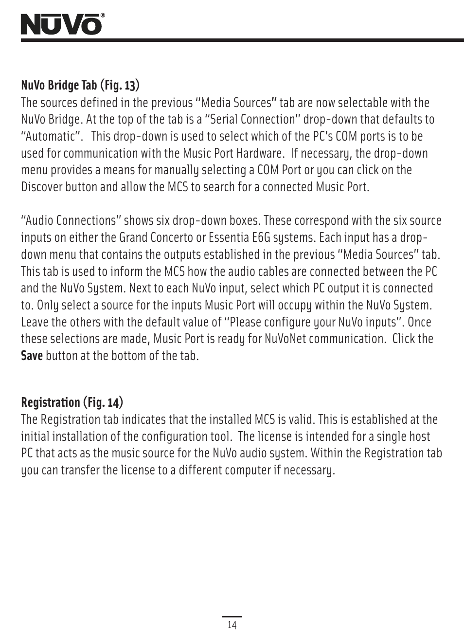 Nuvo bridge tab | Nuvo Music Port NV-MP User Manual | Page 16 / 46