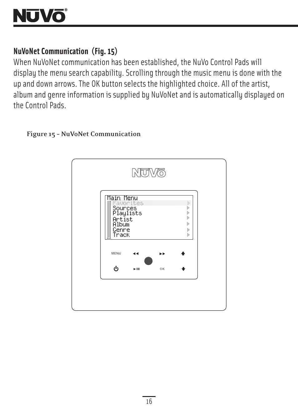 Nuvonet comm, Figure 15 – nuvonet communication | Nuvo Music Port NV-MP User Manual | Page 18 / 46