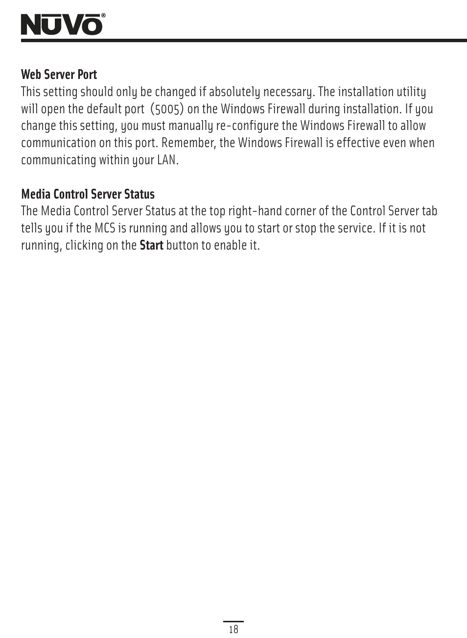 Advanced config | Nuvo Music Port NV-MP User Manual | Page 20 / 46