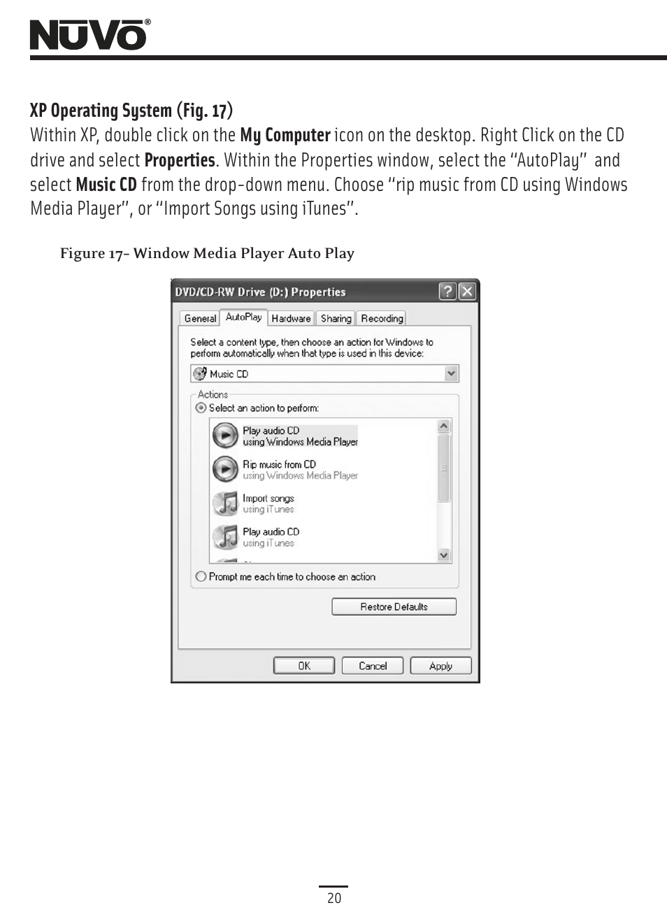 Customizing wmp and itunes | Nuvo Music Port NV-MP User Manual | Page 22 / 46