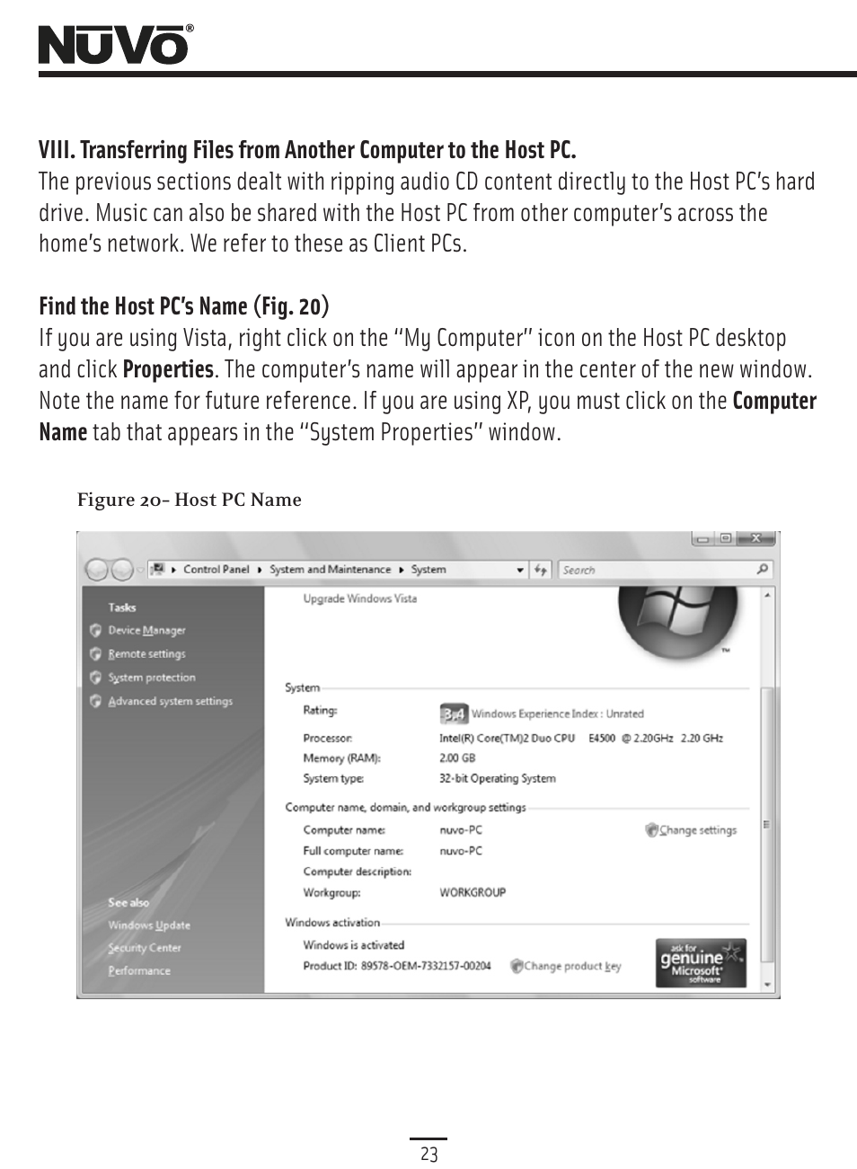 Viii. transferring files from client pc to host pc | Nuvo Music Port NV-MP User Manual | Page 25 / 46