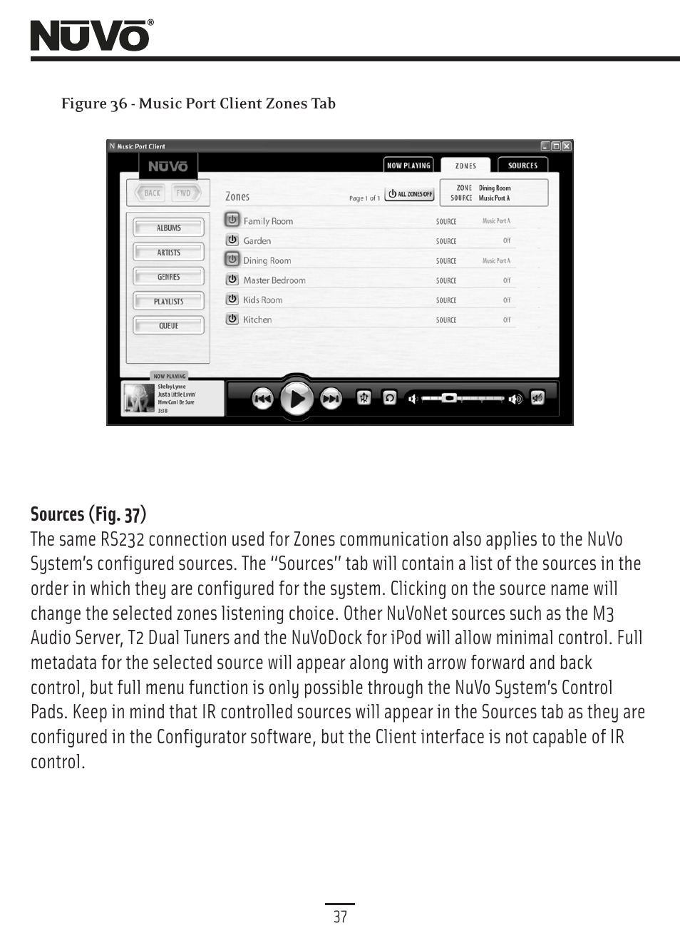 Sources tab | Nuvo Music Port NV-MP User Manual | Page 39 / 46