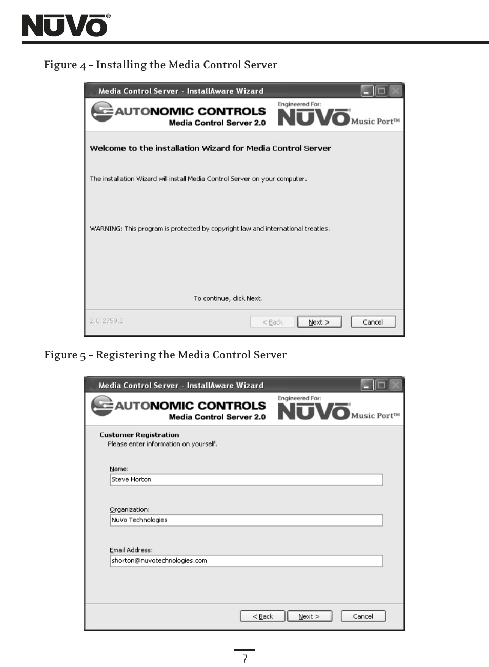 Fig 4 & 5 | Nuvo Music Port NV-MP User Manual | Page 9 / 46