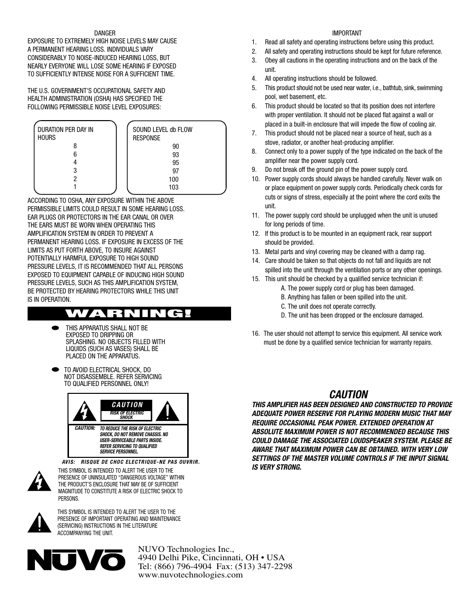 Caution | Nuvo NV-E6XS User Manual | Page 2 / 19