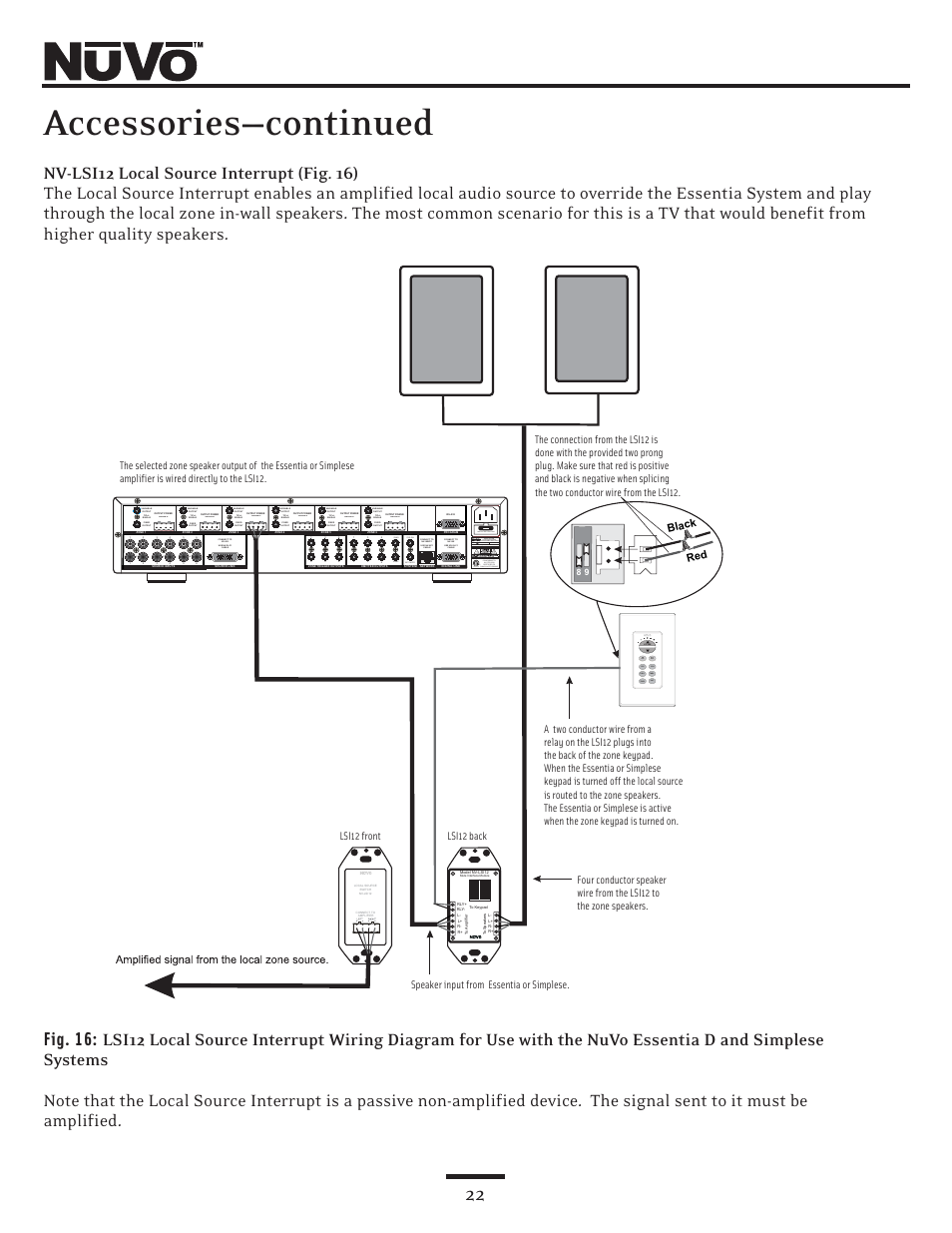 Accessories—continued, 20w/6ohm x2, Sum2 | Nuvo NV-E6DMS User Manual | Page 22 / 32