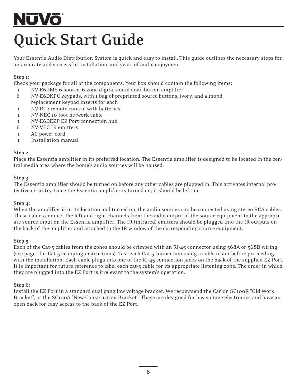 Quick start guide | Nuvo NV-E6DMS User Manual | Page 6 / 32