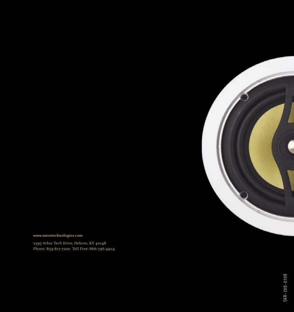 Nuvo AccentPLUS Speaker User Manual | Page 16 / 16