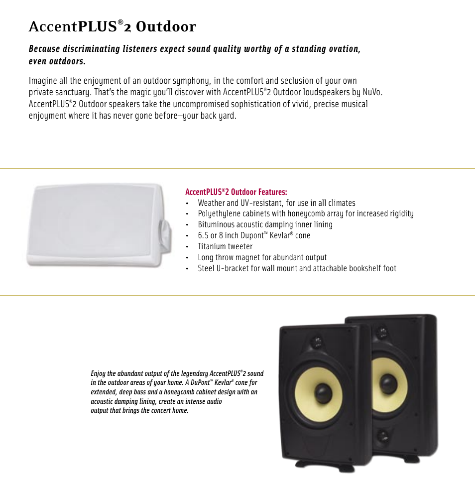 Tw o | Nuvo AccentPLUS Speaker User Manual | Page 7 / 16