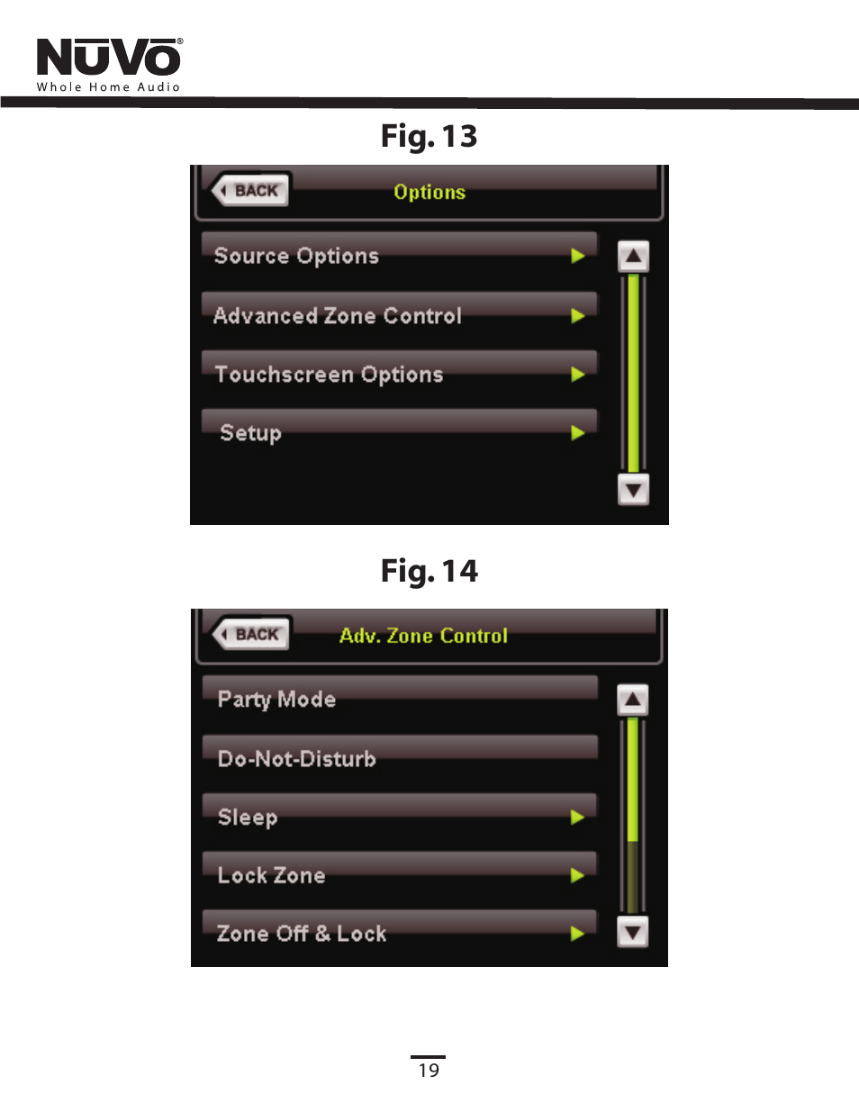 Options, Fig. 14 fig. 13 | Nuvo NV-CTP36 User Manual | Page 20 / 24