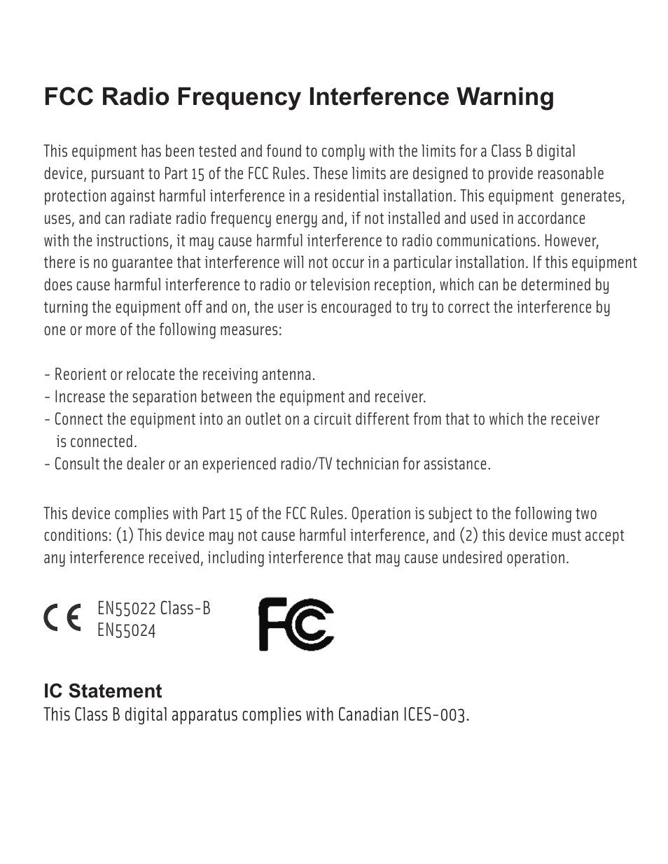 Fcc radio frequency interference warning | Nuvo NV-CTP36 User Manual | Page 3 / 24