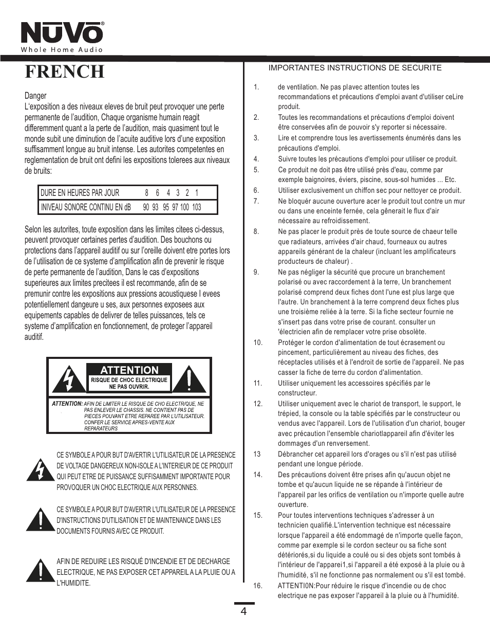 French | Nuvo NV-CTP36 User Manual | Page 5 / 24